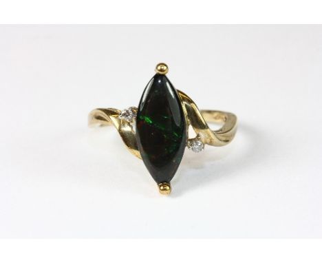 A 9ct gold opal triplet and diamond ring (Q.5)