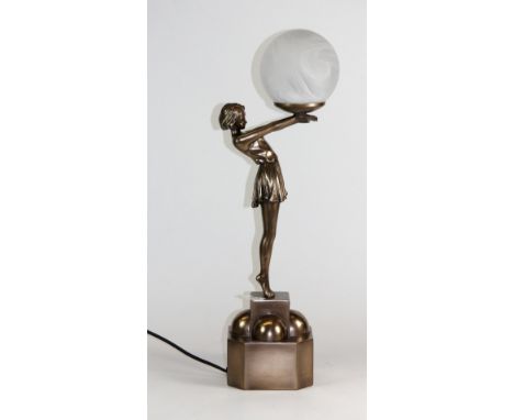 Art Deco style lady lamp (H:57cm)