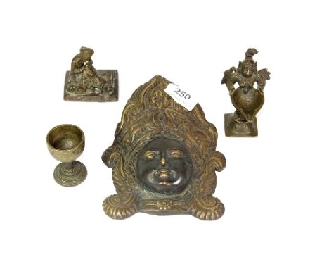 5 19thC Northern Indian bronze items