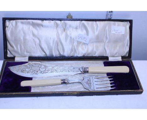 A silver hallmarked handled fish knife and fork 