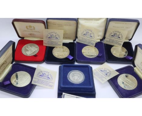 Commemorative medallions by Tower Mint, with a further John Paul II commemorative (7). UK P&amp;P Group 1 (£16+VAT for the fi