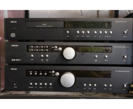 Arcam stereo stacking system with A90 intergrated amp, DT91 tuner and CD player. All electrical items in this lot have been P