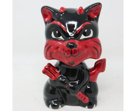 Lorna Bailey devil cat, no cracks or chips, H: 13 cm. UK P&amp;P Group 1 (£16+VAT for the first lot and £2+VAT for subsequent