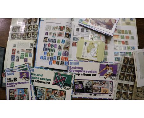 Six stamp albums and stamp packs. UK P&amp;P Group 2 (£20+VAT for the first lot and £4+VAT for subsequent lots) 