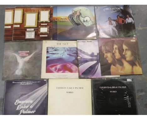 Eleven Emerson Lake &amp; Palmer albums and a Nice album. UK P&amp;P Group 2 (£20+VAT for the first lot and £4+VAT for subseq