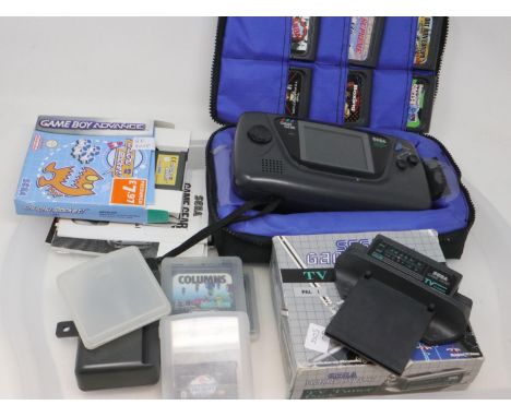 Sega Game Gear handheld console with accessories and games, some boxed. UK P&amp;P Group 3 (£30+VAT for the first lot and £8+