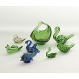 Collection of Syrian or Hebron coloured glass decorations