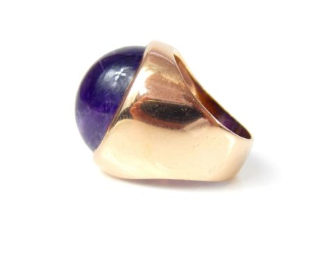 9ct Gold Cabochon Amethyst Ring 11.2 gram