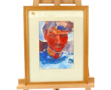 Anthea (Rich) Craigmyle, British Chiswick artist, b.1933, portrait of a young man,  watercolour, initialed l.l., 32.5x 23.2cm