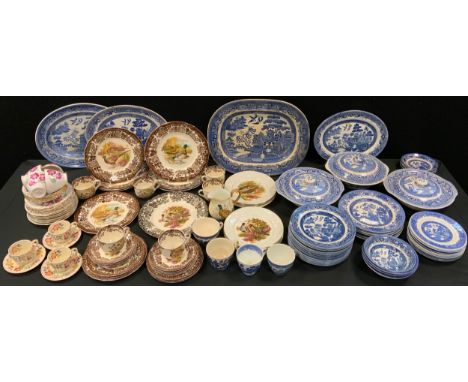 A Paisley Game Series tea service;  a Crown Royal tea service;  blue and white;  etc 