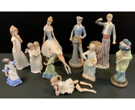 A Lladro figure Wine Taster no 5239;  others dancing girls, Nao Ballet Dancer etc, (10) 