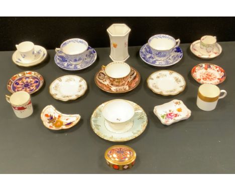 Royal Crown Derby - Mikado cups and saucers';  1128 oval trinket box and cover;  1128 saucer;  Posies;  Old Imari;  Sampson H