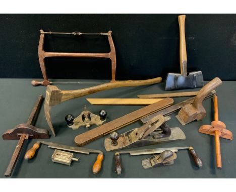 Tools - a Stanley No71 Router plane; others 102 block plane;  record smoothing plane;  spoke shaves, John Morris &amp; Sons F