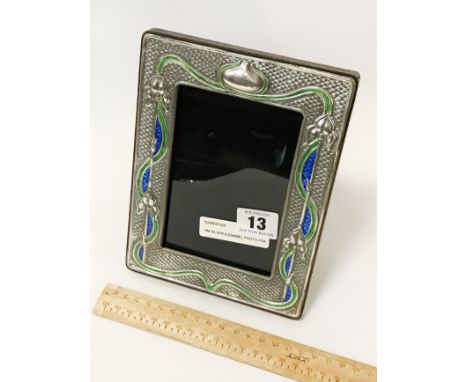 HM SILVER &amp; ENAMEL PHOTO FRAME - 19CMS X 15CMS