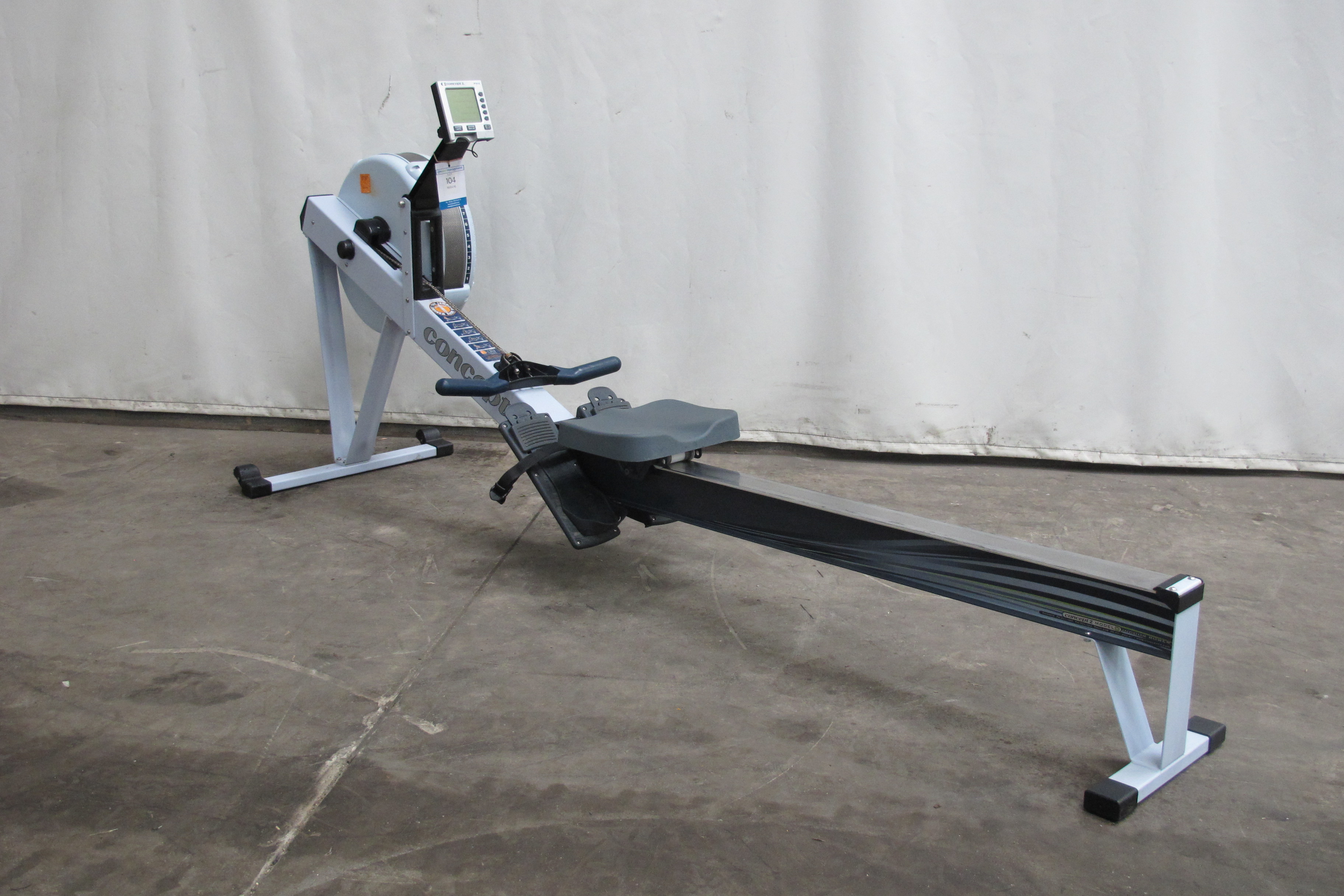 A Concept 2 rowing machine with PM4 screen