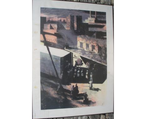 Bill Jacklin (British, born 1943) ARR/The Meat Packers, 7am/signed, inscribed and dedicated in pencil/artist's proof lithogra