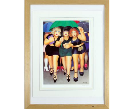 Beryl Cook (British 1926-2008) ARR/Clubbing in the Rain/colour print, 50cm x 36cm