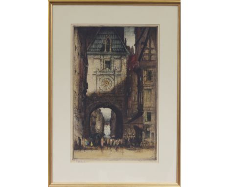 G Shapland/Rouen/signed and inscribed in pencil/coloured lithograph, 50 x 30cm
