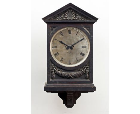 A Victorian carved oak bracket clock, the silvered dial signed Vulliamy, London, number 1826, of architectural form, 45.75cm 