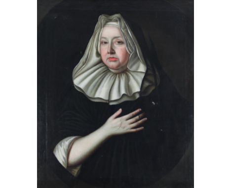 Early 18th Century Continental School/Portrait of a Nun/wearing a white cowl/oil on canvas, 74cm x 63cm