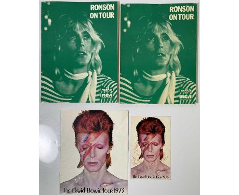 David Bowie memorabilia to include: 1973 David Bowie tour fanclub leaflet signed to front cover by Mick Ronson and Trevor Bol