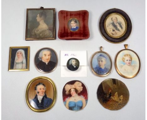 MINIATURE PORTRAIT BY MISS DORA WEBB, SIGNED AND DATED 1904, NINE OTHER 18TH TO 20TH CENTURY BRITISH PORTRAIT MINIATURES , TH
