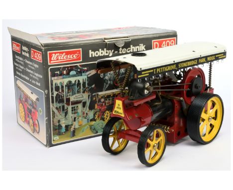 Wilesco D409 Traction Engine - Has been fired Gas powered Live Steam traction engine with dynamo and a modified canopy LED as