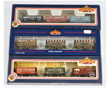 Bachmann OO Gauge Group of 3x Wagon Triple Packs to include 37-075J 7 Plank End Door Pack "Parkend" Produced exclusively for 