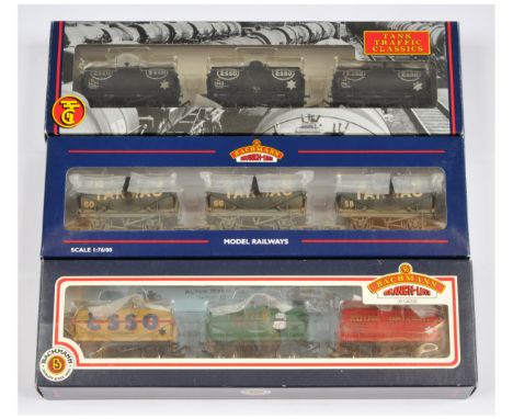Bachmann OO Gauge group of 3x Tank Wagon Triple Packs to include Ref. 33-525Z "Tank Traffic Classics - Royal Daylight - Power