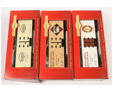 Bachmann Big Hauler G Scale group of 3x Wagons to include Ref. 98691 'L' Freight Car - Billboard Reefer "Rampo Valley Brewery