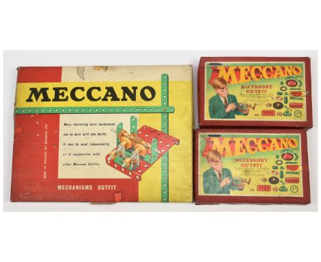 Meccano Mechanisms &amp; Accessory Outfits - &nbsp;1959 issue with green/red components, appears complete plus Accessory outf
