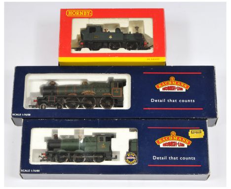 Hornby (China) &amp; Bachmann OO Gauge group of 3x BR (WR) Steam Locomotives to include Ref. 31-778 BR Green 4-6-0 Hall Class