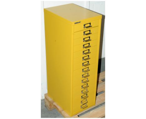 Meccano Large Qty in 15 draw cabinet COLLECTION ONLY Due to size - Mix of Zinc, Yellow and Blue parts, Pulleys, chains, cord 