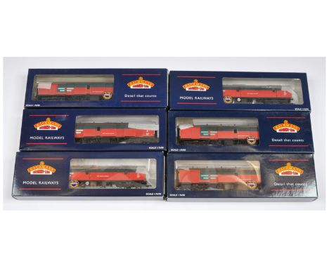 Bachmann OO Gauge BR Rail Express&nbsp; Systems Red &amp; Grey group of 6x BR Mk1 Parcels Coaches to include Ref. 39-200A Ful