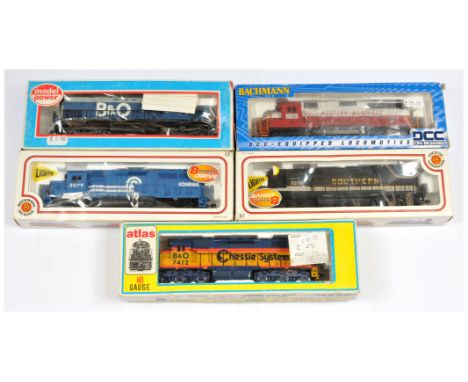 Bachmann, Altas and Similar HO Gauge group of 5x American outline Diesel Locomotives to include Bachmann Ref. 60337 Western M