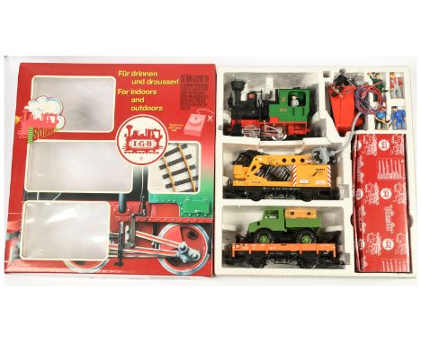 LGB G Scale Ref. 78402 Starter Train Set including Figures. Condition is Good to Excellent (unchecked for completeness) in Go