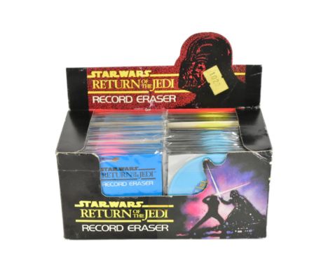Star Wars - Return Of The Jedi - HCF - a vintage c1983 unused trade counter top box of ' Record Eraser ' erasers. Complete, f