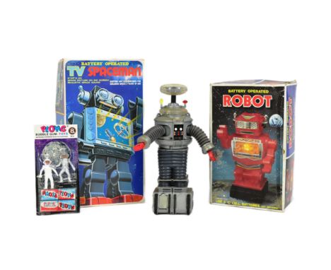 Robots / Space Toys - a collection to include: vintage 'TV Spaceman' battery operated robot by SH Toys of Japan, 'Battery Ope