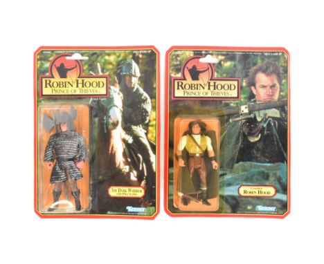 Robin Hood - x2 vintage 1990s (1991) Kenner made Robin Hood Prince of Thieves playset MOC carded action figures comprising Th