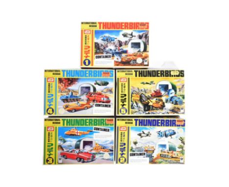 Thunderbirds - a complete set of x5 Imai made Thunderbirds (Thunderbird 2) plastic model kits. Each kit appearing unused with