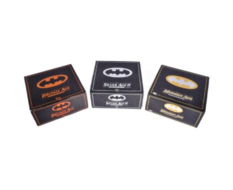 Batman - a collection of x3 Corgi made DC Universe Batman diecast models comprising; The Bronze Age, The Silver Age II and Th