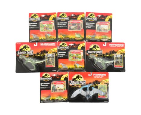 Jurassic Park - a collection of x8 vintage 1990s (1993) Kenner made Jurassic Park action figures. Contents mint, sealed.