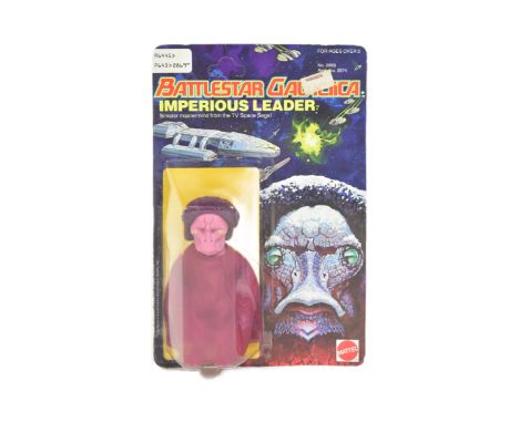 Battlestar Galactica - Mattel - vintage 1978 Mattel made MOC carded action figure ' Imperious Leader '. Mounted on its origin