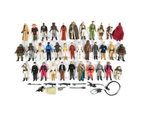 Star Wars - a collection of x35 original vintage Kenner / Palitoy made action figures, including: Dengar, Admiral Ackbar, Kla