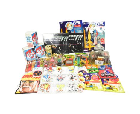 A collection of vintage childrens toy shop toys to include Tarzan Jungle Communicator and Bow &amp; Arrow set, Warner Bros st