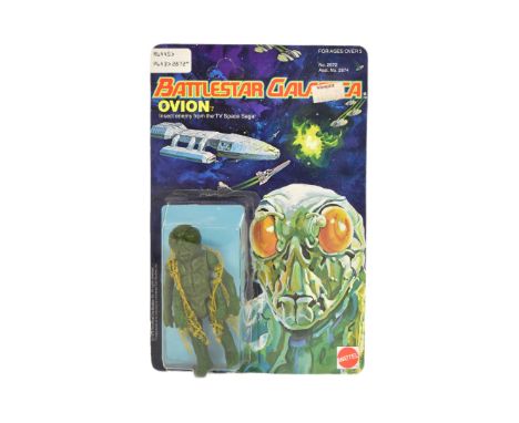 Battlestar Galactica - Mattel - vintage 1978 Mattel made MOC carded action figure ' Ovion '. Mounted on its original unpunche