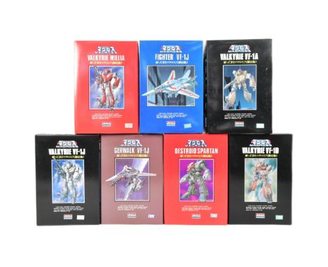 Model Kits - a collection of x7 vintage ARII Macross robot model kits, comprising of; no. A805-300 'Gerwalk Valkyrie', no. A8