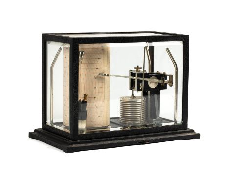 A MICRO-BAROGRAPHBy Short & Mason, London, No. H. 9038, circa 1950In a cast-metal blackened case, with bevelled glazed lift-o