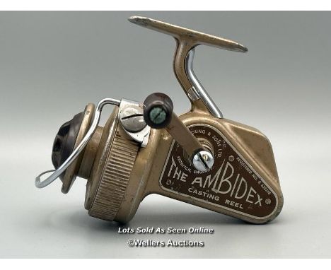 J.W.Young &amp; Sons Ltd "The Ambidex" fixed spool casting reel.