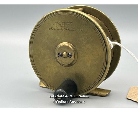 Vintage Army &amp; Navy 3” brass fly reel 